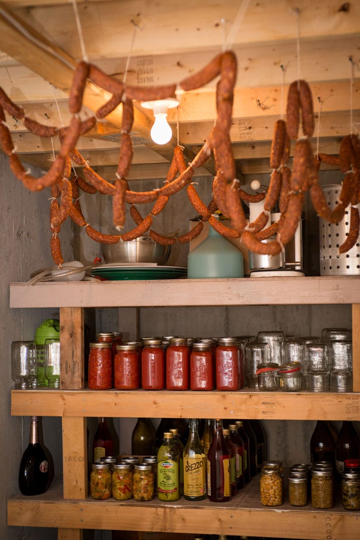 Hanging Sausage Wine And Sauce
