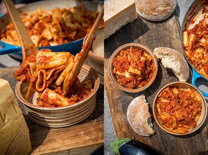 rigatoni-with-eggplant-parmigiana-sauce